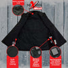 Milwaukee Leather Nexgen Heat Women's NXL4301SET black heated winter vest with interior lining and battery for outdoor warmth.