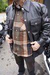 Hot Leathers Sidewinder men's flannel long sleeve shirt in black and red checkered textile clothing, casual and comfortable style