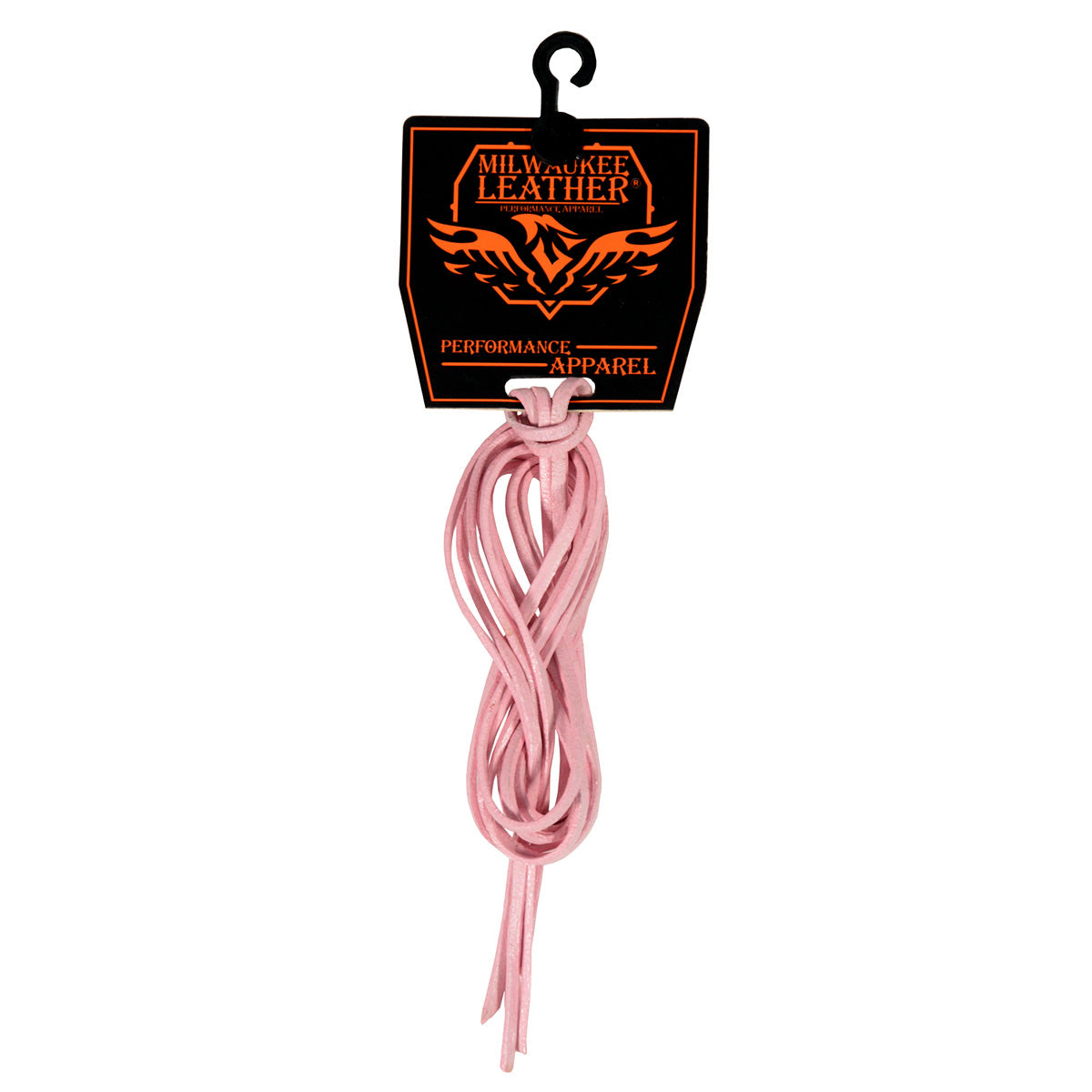 Pink Milwaukee Leather replacement leather side lacing, 72 inches long, showcasing smooth pink leather with eyelets for accessories.