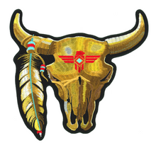 PATCH CATTLE SKULL 11"-PPA1357 : 11W 11H - HighwayLeather