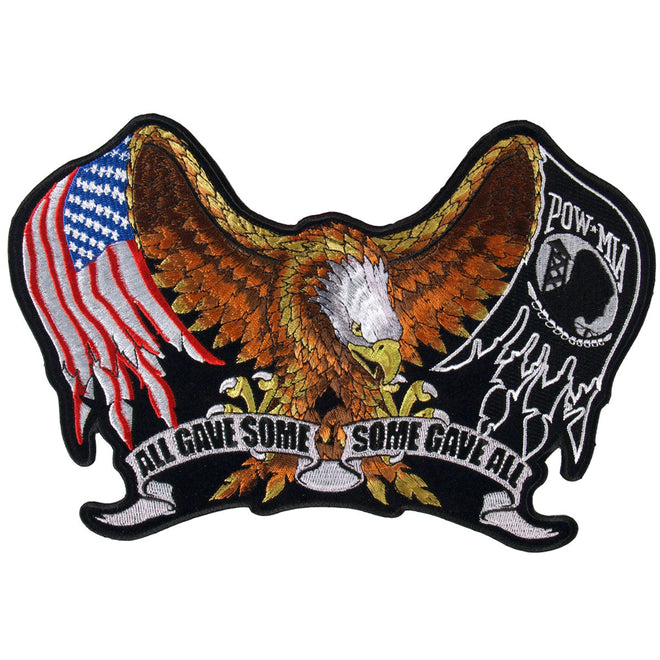 Hot Leathers All Gave Some Patch, 8x5 inches, featuring a patriotic design with bold lettering and American flag elements.