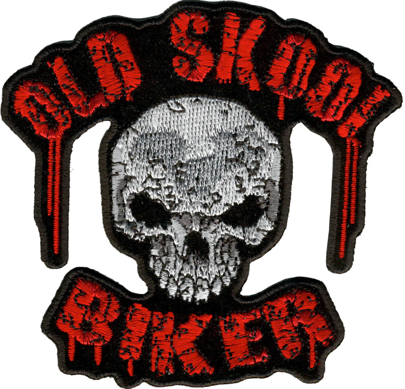 PATCH OLD SKOOL BIKER 4"-PPA2210 : 4W 4H - HighwayLeather