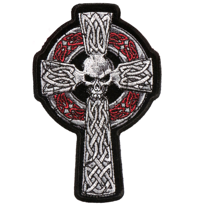 Hot Leathers Celtic Cross patch, 3x5 inches, with detailed embroidered design on black fabric for motorcycle or clothing accessory