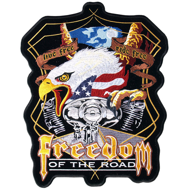 Hot Leathers Midnight Eagle biker patch featuring a detailed eagle design on a 9" x 11" fabric patch.