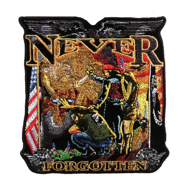 Hot Leathers Vietnam Wall patch, 5-inch square embroidered patch with Vietnam War design for jackets or vests.