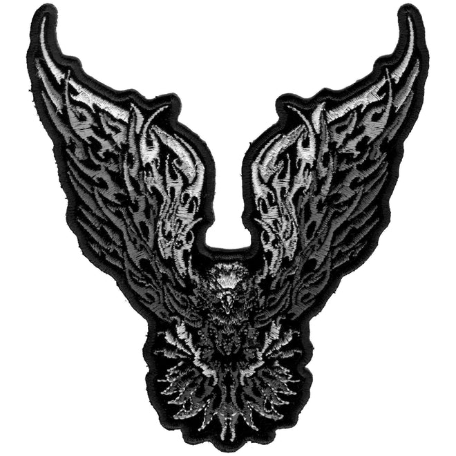 Hot Leathers Tribal Eagle patch, 5x5 inches, with detailed eagle and tribal design, ideal for motorcycle or denim jackets.