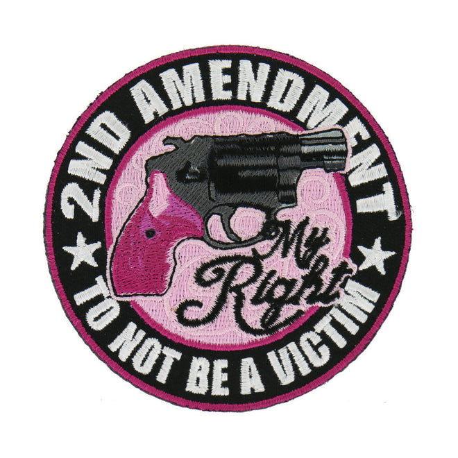 Hot Leathers Ladies 2nd Amendment patch, 3.5 x 3.5 inches, featuring bold design for denim or clothing accessories.