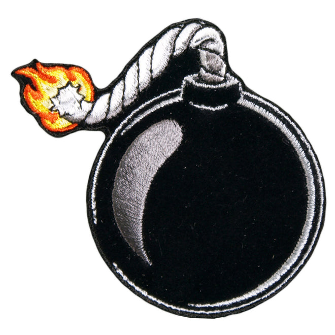 Hot Leathers Ball Bomb 3x3 inch patch with bold graphic design, perfect for motorcycle gear or apparel.