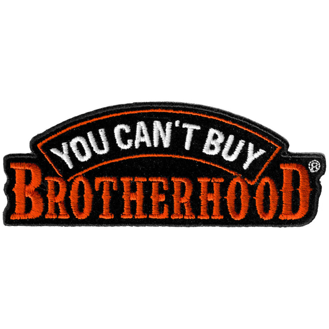 Hot Leathers Brotherhood 4x2 inch patch with embroidered design, ideal for jackets or backpacks.