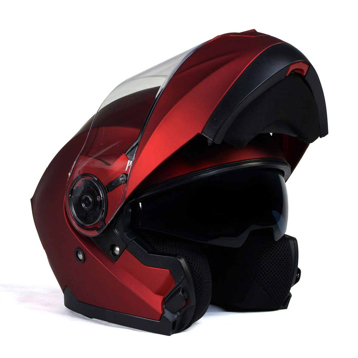 Milwaukee Helmets MPH9817DOT Breeze Red Advanced Motorcycle Modular Helmet for Men and Women Biker w Drop Down Visor