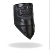 Hot Leathers black leather reflective skull neck warmer with fleece lining, designed for face, neck, and safety use.