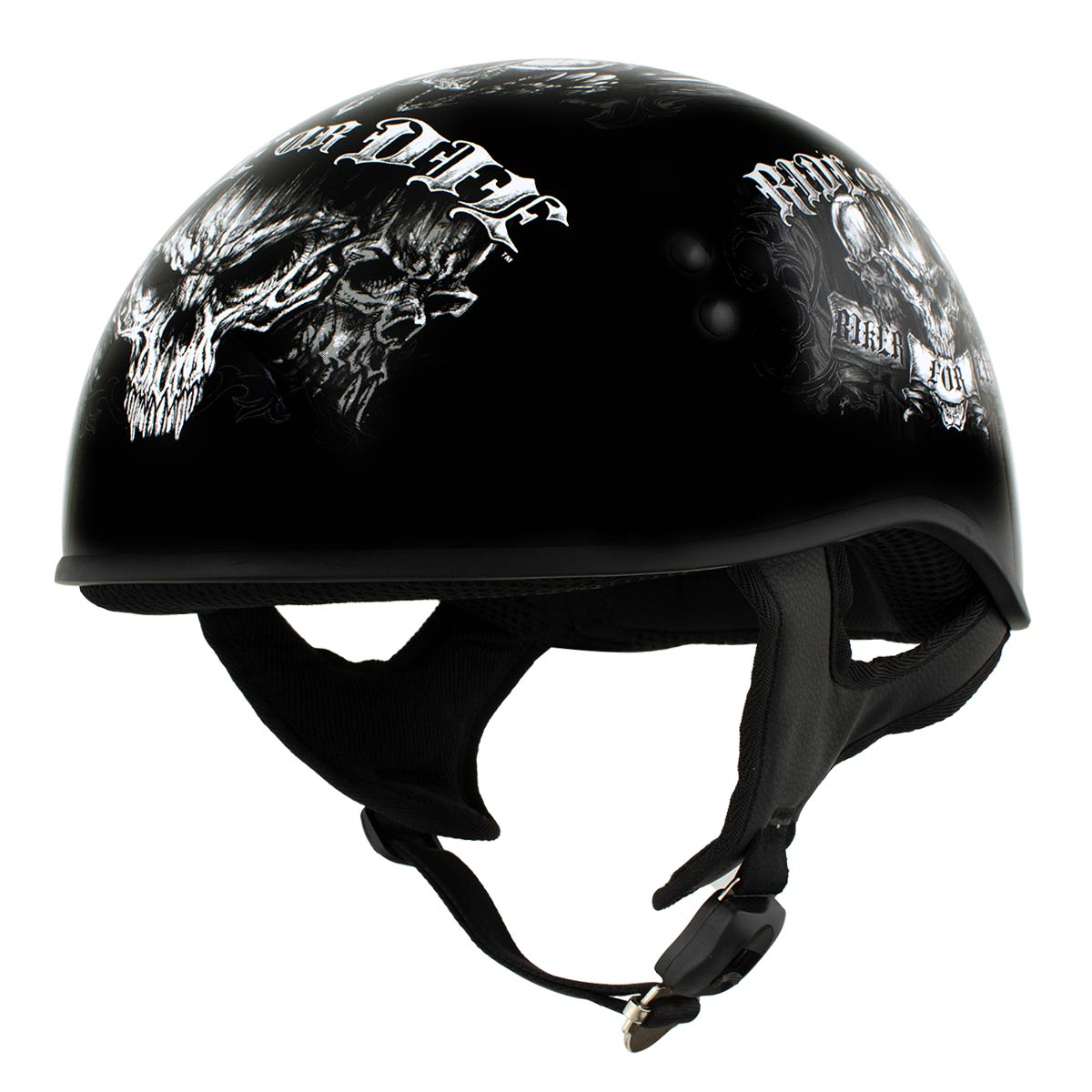 Hot Leathers HLD1016 'Ride or Die' Gloss Black Motorcycle