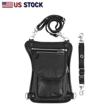 HL80191BLACK Thigh Bag made of Leather used as a drop leg bag - HighwayLeather