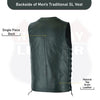BLACK HL2611NKD Straight bottom Gun pocket leather vest - HighwayLeather