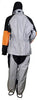 Ladies Orange & Silver Rain Suit Water Resistant w Reflective Piping