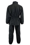 Milwaukee Leather NexGen women's black waterproof hooded rain suit, lightweight and durable for rainy weather.