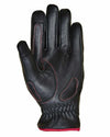 Ladies full finger zippered gloves by Dynamicleather, stylish black gloves with zipper detail for women.