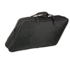 Milwaukee Leather black textile slant motorcycle saddlebag with inside liner, designed for biker bags and motorcycle storage.