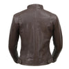 Milwaukee Leather women's brown zipper front motorcycle leather jacket with casual style and fitted design.