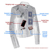 Milwaukee Leather women's aqua scuba-style sheepskin leather jacket with a fitted design and stylish collar detail.