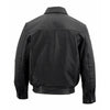 Milwaukee Leather men's black bomber leather jacket, classic style with front zipper and ribbed cuffs, men's outerwear.