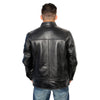 Milwaukee Leather men's Cafe Racer black leather motorcycle jacket made from premium lambskin, stylish and durable.