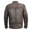 Milwaukee Leather men's Cafe Racer jacket in anthracite lambskin leather, featuring a classic motorcycle jacket style.