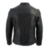 Milwaukee Leather men's black leather moto style jacket with front zipper and classic design, suitable for casual and motorcycle wear.