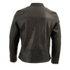 Men's brown leather moto style fashion jacket by Milwaukee Leather, featuring classic design and sturdy construction.