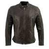 Men's brown leather moto style jacket by Milwaukee Leather, stylish men's jacket with classic design and durable leather material.
