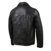 Milwaukee Leather vintage men's black zipper front jacket with shirt collar, classic style, and tailored fit.