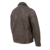 Milwaukee Leather vintage men's brown zipper front jacket with shirt collar, classic style, made of durable leather.