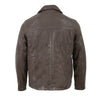 Milwaukee Leather vintage men's brown zip-front jacket with shirt collar, classic style and durable leather construction.
