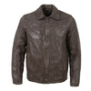 Milwaukee Leather men's vintage brown zipper front jacket with shirt collar, classic style and durable leather construction.