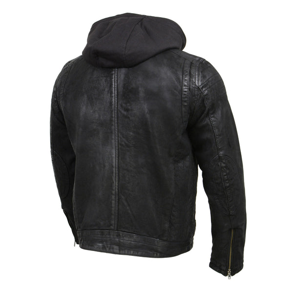 Milwaukee Leather Vintage SFM1807 Men's Black Premium Leather Hooded ...