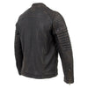 Milwaukee Leather vintage men's brown leather shoulder jacket with seamed details and front zipper, stylish and durable.