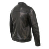 Milwaukee Leather men's two-tone euro collar cafe style leather jacket with sleek design and detailed stitching.