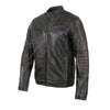 Milwaukee Leather men's two-tone Euro collar cafe style leather jacket with classic design and detailed stitching.