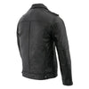Milwaukee Leather men's black lambskin leather jacket with patch pockets, featuring a stylish design and classic fit.