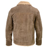 Milwaukee Leather vintage men's taupe suede fashion coat jacket with plush sherpa lining, styled by HighwayLeather.