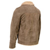 Milwaukee Leather vintage men's taupe suede fashion coat jacket with plush Sherpa lining, stylish and warm men's jacket by HighwayLeather.