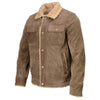 Milwaukee Leather vintage men's taupe suede fashion coat with plush sherpa lining, stylish men's jacket by HighwayLeather.