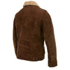 Milwaukee Leather vintage men's brown suede fashion coat with plush sherpa lining, highwayLeather men's jacket, stylish outerwear.