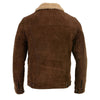 Milwaukee Leather vintage men's brown suede jacket with plush sherpa lining, stylish fashion coat for men by HighwayLeather.