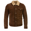 Milwaukee Leather vintage men's brown suede fashion coat jacket with plush sherpa lining, highwayLeather men's jacket, stylish and warm