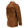 Men's vintage western style long brown suede leather jacket by Milwaukee Leather, featuring classic design and western-inspired details.