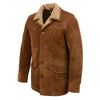 Milwaukee Leather vintage men's Western style long brown suede leather jacket, HighwayLeather men's fashion coat with classic design.