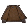 Milwaukee Leather men's brown Cafe Racer leather jacket with snap button collar, stylish men's jacket for a classic look.