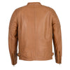 Milwaukee Leather men's quilted saddle leather fashion jacket with snap button collar, stylish men's jacket with detailed stitching.