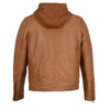 Milwaukee Leather men's saddle fashion casual leather jacket with removable hoodie, shown in classic brown leather style.